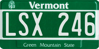 VT license plate LSX246