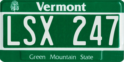 VT license plate LSX247