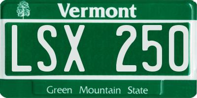 VT license plate LSX250