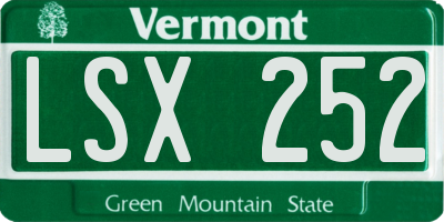 VT license plate LSX252