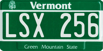 VT license plate LSX256