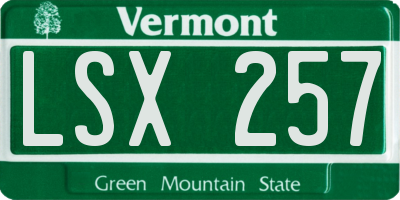 VT license plate LSX257