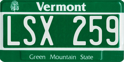 VT license plate LSX259