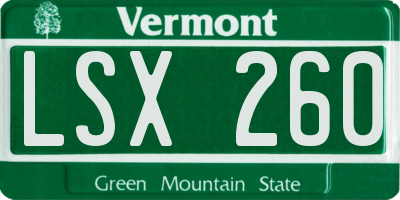 VT license plate LSX260