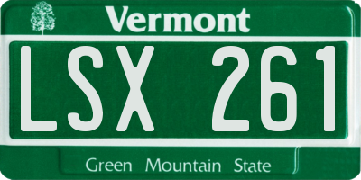 VT license plate LSX261