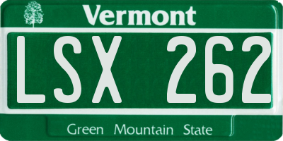 VT license plate LSX262