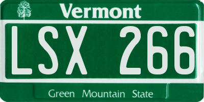 VT license plate LSX266