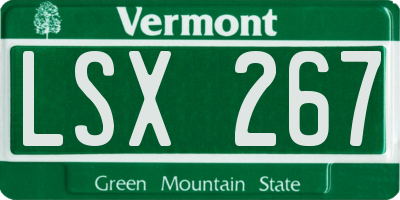 VT license plate LSX267