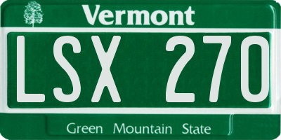 VT license plate LSX270