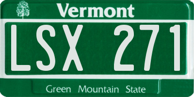 VT license plate LSX271