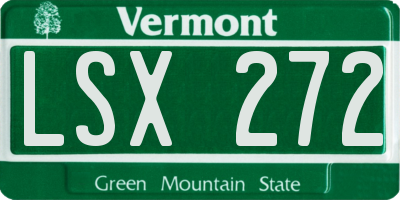 VT license plate LSX272