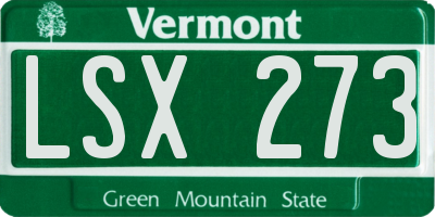 VT license plate LSX273