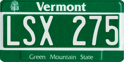 VT license plate LSX275