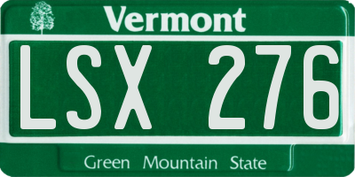 VT license plate LSX276