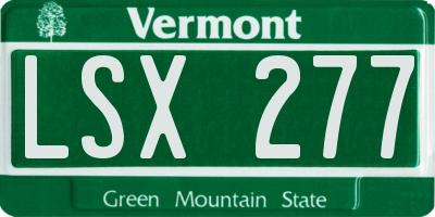 VT license plate LSX277