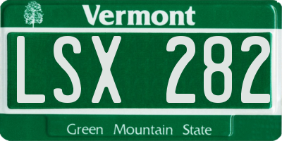VT license plate LSX282