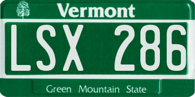 VT license plate LSX286