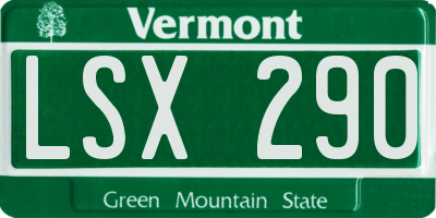 VT license plate LSX290