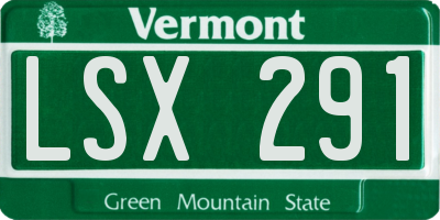 VT license plate LSX291