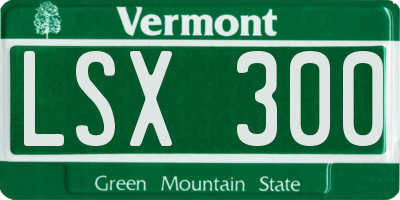 VT license plate LSX300