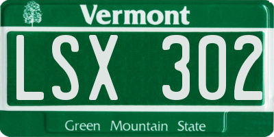 VT license plate LSX302