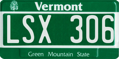 VT license plate LSX306