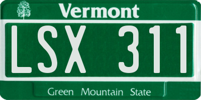 VT license plate LSX311