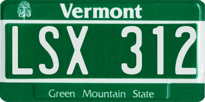 VT license plate LSX312
