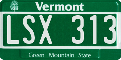 VT license plate LSX313