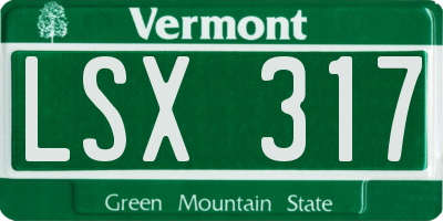 VT license plate LSX317