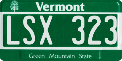 VT license plate LSX323