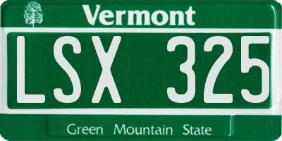 VT license plate LSX325