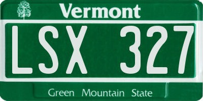 VT license plate LSX327