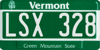 VT license plate LSX328