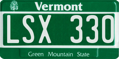 VT license plate LSX330