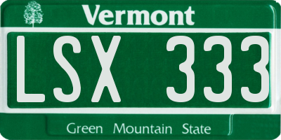 VT license plate LSX333