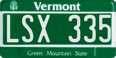 VT license plate LSX335