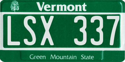 VT license plate LSX337