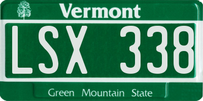 VT license plate LSX338