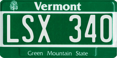 VT license plate LSX340