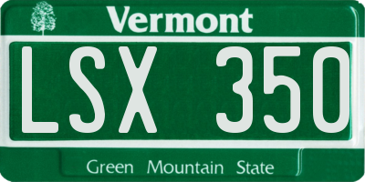VT license plate LSX350
