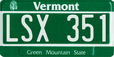 VT license plate LSX351