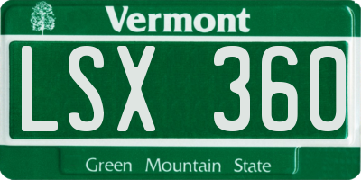 VT license plate LSX360