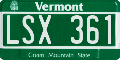VT license plate LSX361
