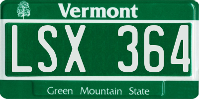 VT license plate LSX364