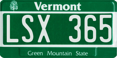 VT license plate LSX365