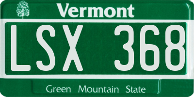 VT license plate LSX368