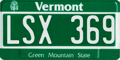 VT license plate LSX369