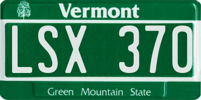 VT license plate LSX370