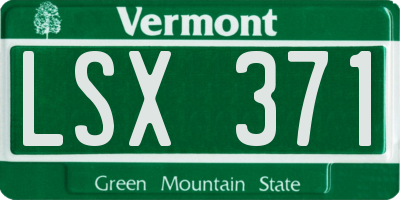 VT license plate LSX371